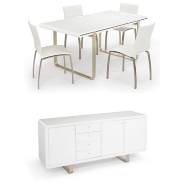 Metropolis Ext. table with 4 chairs with a sideboard