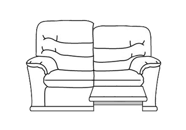 Unbranded G Plan Malvern (Fabric) 2 seater (RHF) manual recliner (B)