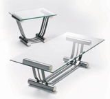 Nickel Coffee and lamp table set