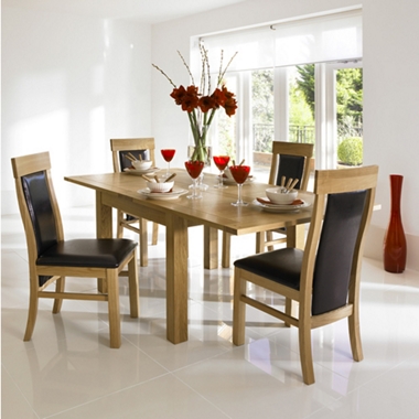 Oakbay Fold over dining table and 4 leather