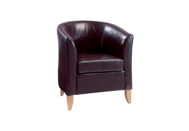 Leather and Oak Petworth tub chair