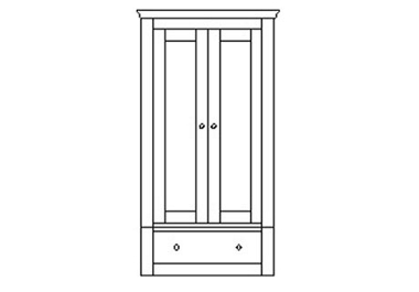 Unbranded Primrose Hill 0.9 Ladies wardrobe with cornice