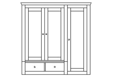 Unbranded Primrose Hill 1.8m Ladies wardrobe with cornice