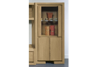 Unbranded Quba Single mid height showcase unit (wood accents)