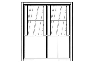 Unbranded Quba Double mid height showcase unit (wood accents)