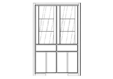 Unbranded Quba Double tall showcase unit (metal accents)