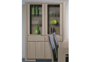 Unbranded Quba Double tall showcase unit (wood accents)