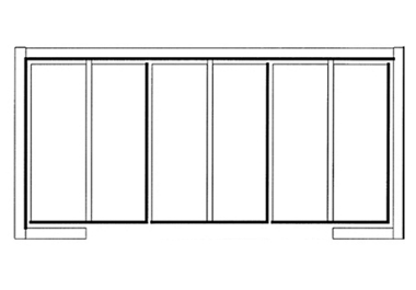 Unbranded Quba Sideboard with 3 folding drs (metal accents)