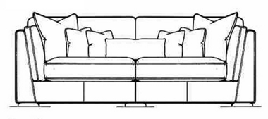 Unbranded Shalimar 4 seater sofa (fabric back)