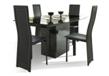 Soho Extending dining table and 4 leather chairs