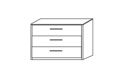 start Up 3 drawer wide bedside cabinet 9233