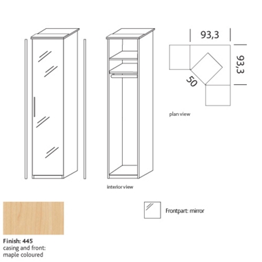 300 Corner wardrobe with mirror 8339