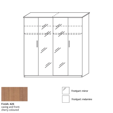 system 300 4 door wardrobe with 2 mirrors 8350