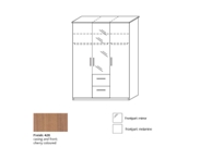 3 door combi wardrobe with centre mirror 8357