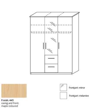 system 300 3 door combi wardrobe with centre