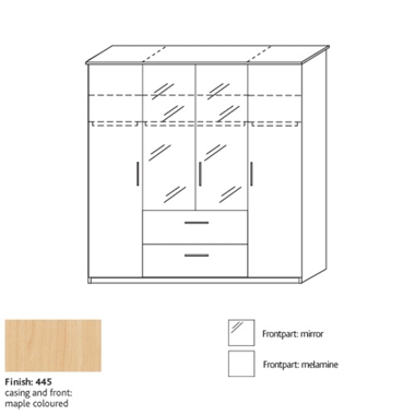 system 300 4 door combi wardrobe with 2 mirrors