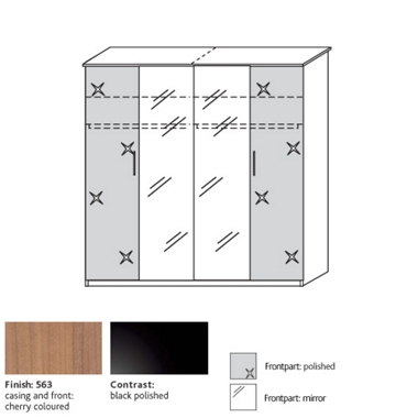 system 300 4 door wardrobe with 2 polished/2