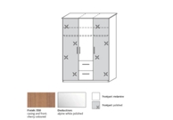 3 door combi wardrobe with plain centre section 8366