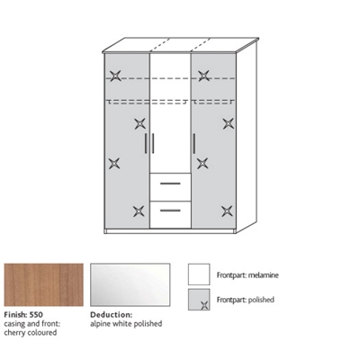 system 300 3 door combi wardrobe with plain