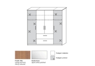 4 door combi wardrobe with plain centre section 8367