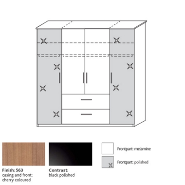 system 300 4 door combi wardrobe with plain