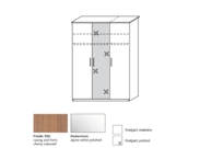 3 door wardrobe with polished centre door 8372