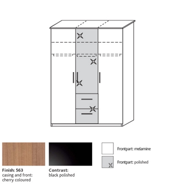 system 300 3 door combi wardrobe with polished