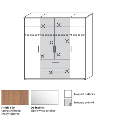 system 300 4 door combi wardrobe with 2 polished