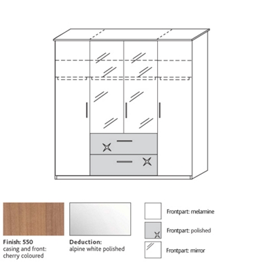 system 300 4 door combi wardrobe with 2 centre