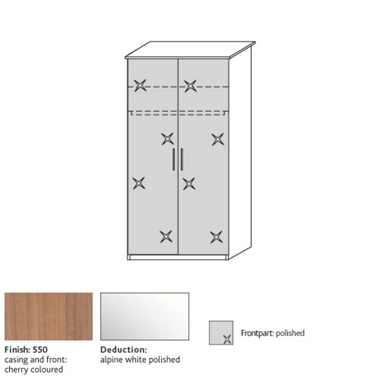 300 2 door wardrobe with polished doors