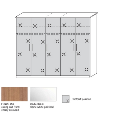 system 300 5 door wardrobe with polished doors