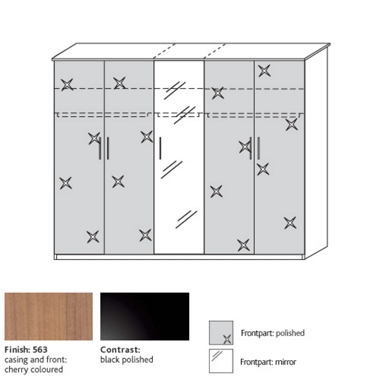 system 300 5 door wardrobe with 4 polished/1