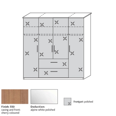 system 300 4 door combi wardrobe with polished