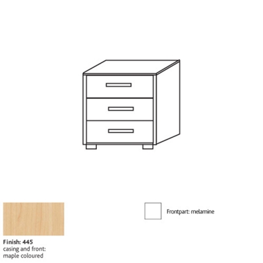 300 3 drawer bedside cabinet 8401
