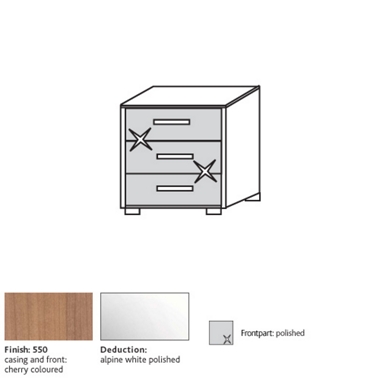 300 3 drawer bedside cabinet 8401P
