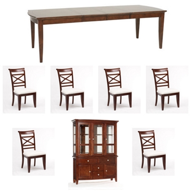 Townsend GREAT DINING DEAL! Ext. table, 6 side chairs with a display unit