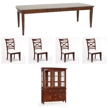 Townsend GREAT DINING DEAL! Ext. table, 4 side chairs with a display unit