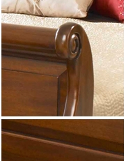 Toulouse Sleigh beds in Mahogany