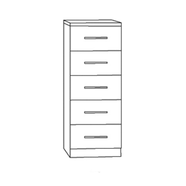 vogue 5 drawer narrow chest