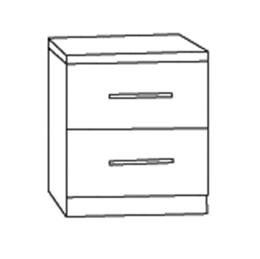 vogue 2 drawer bedside cabinet