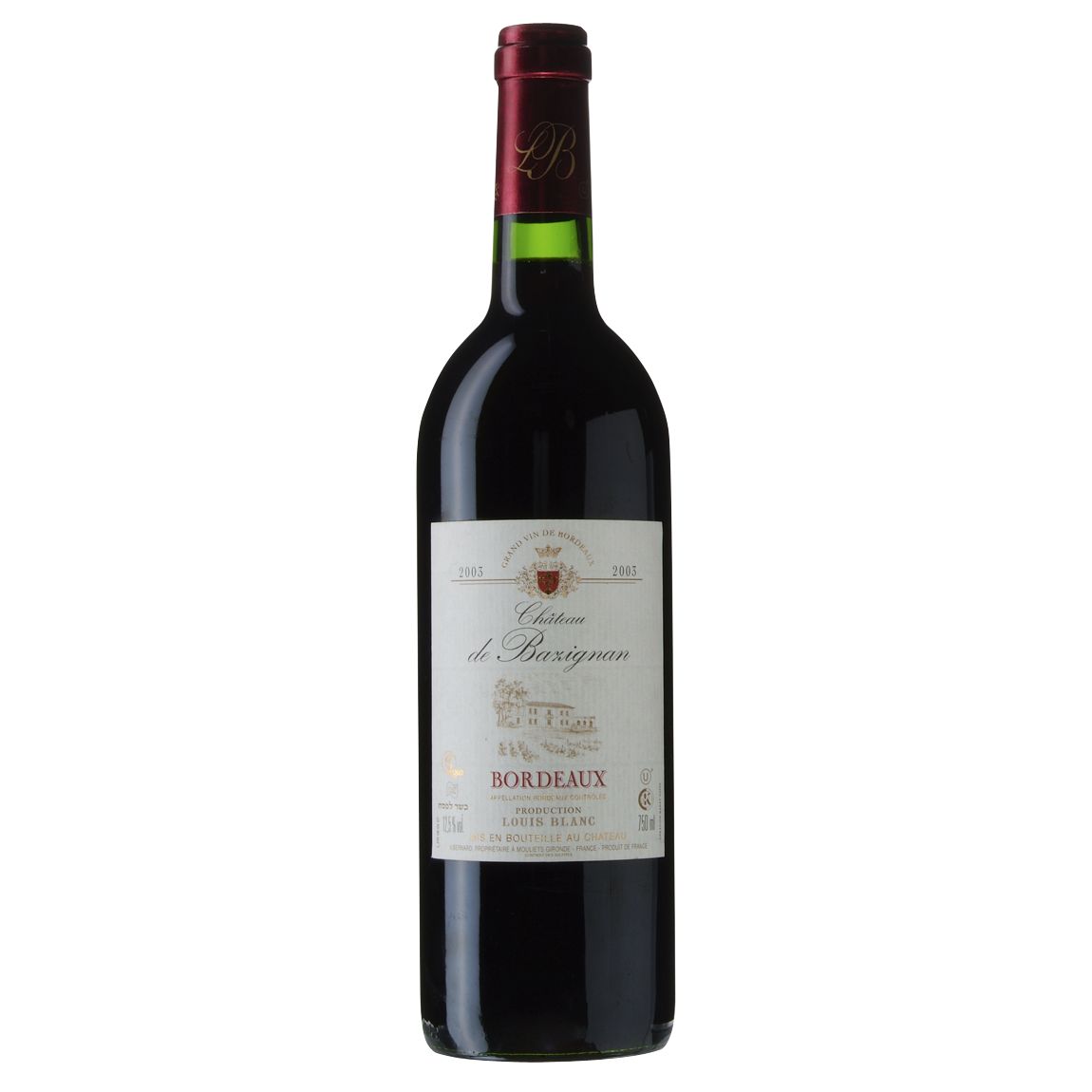 Château Bazignan 2003 Bordeaux, France (Kosher Wine)