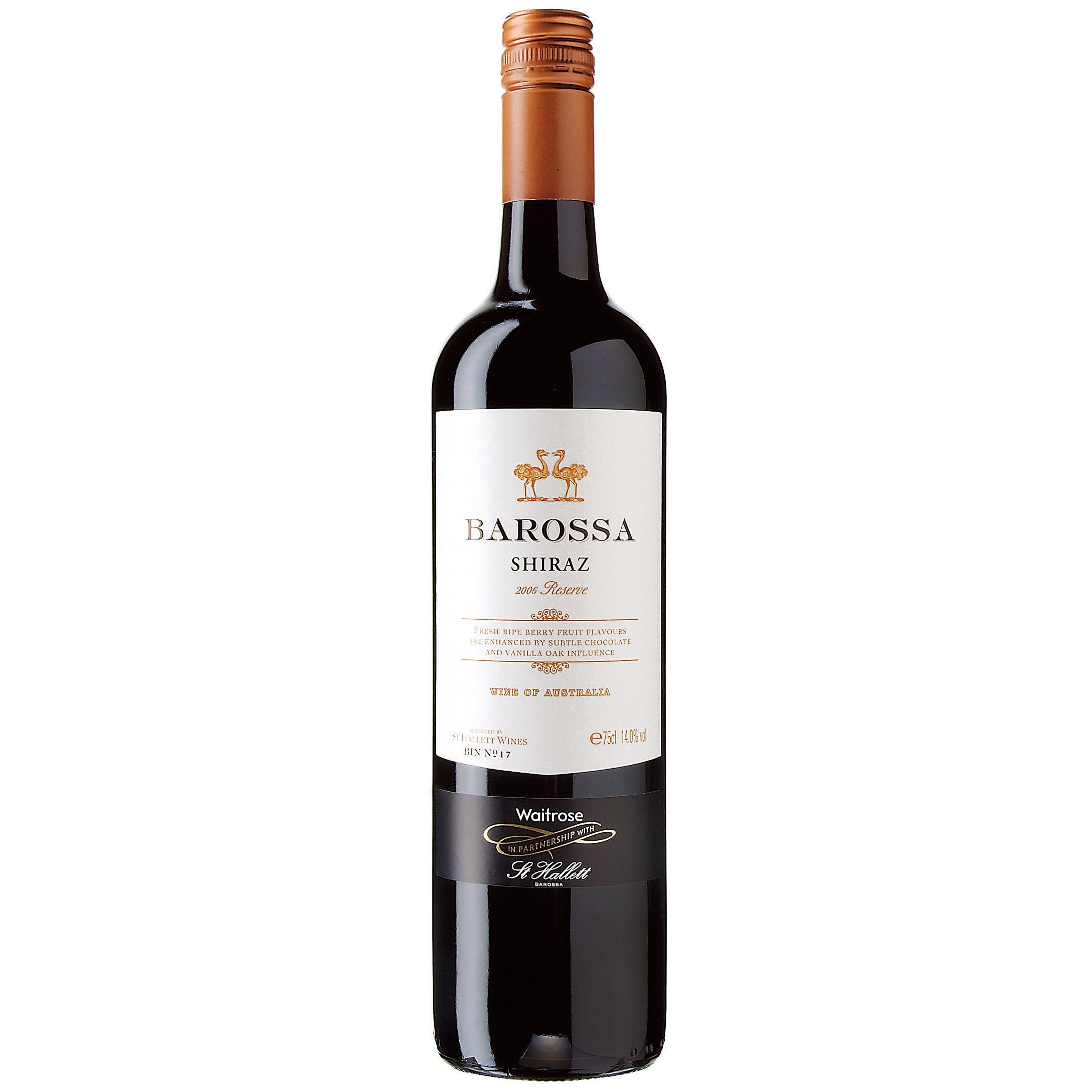 Waitrose Reserve Shiraz, St Hallett 2006 Barossa Valley, S Australia