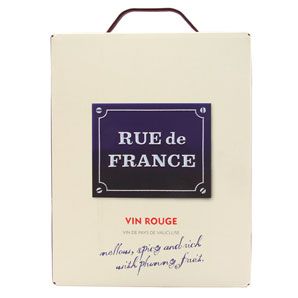 Rue de France Rouge Vin de Pays de Vaucluse, South of France, 3 Litre Box (Pack of 4)