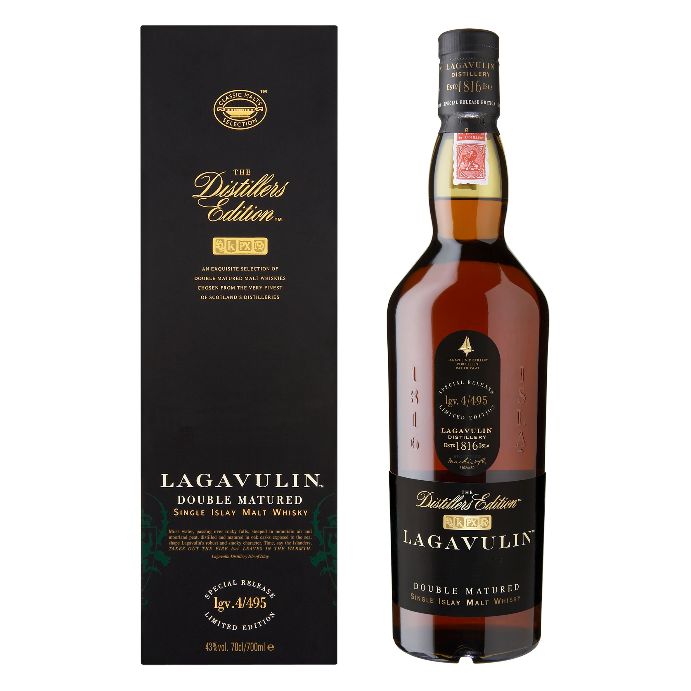 Lagavulin 15-Year-Old Distillers Edition Islay Malt Whisky Single Bottle Gift