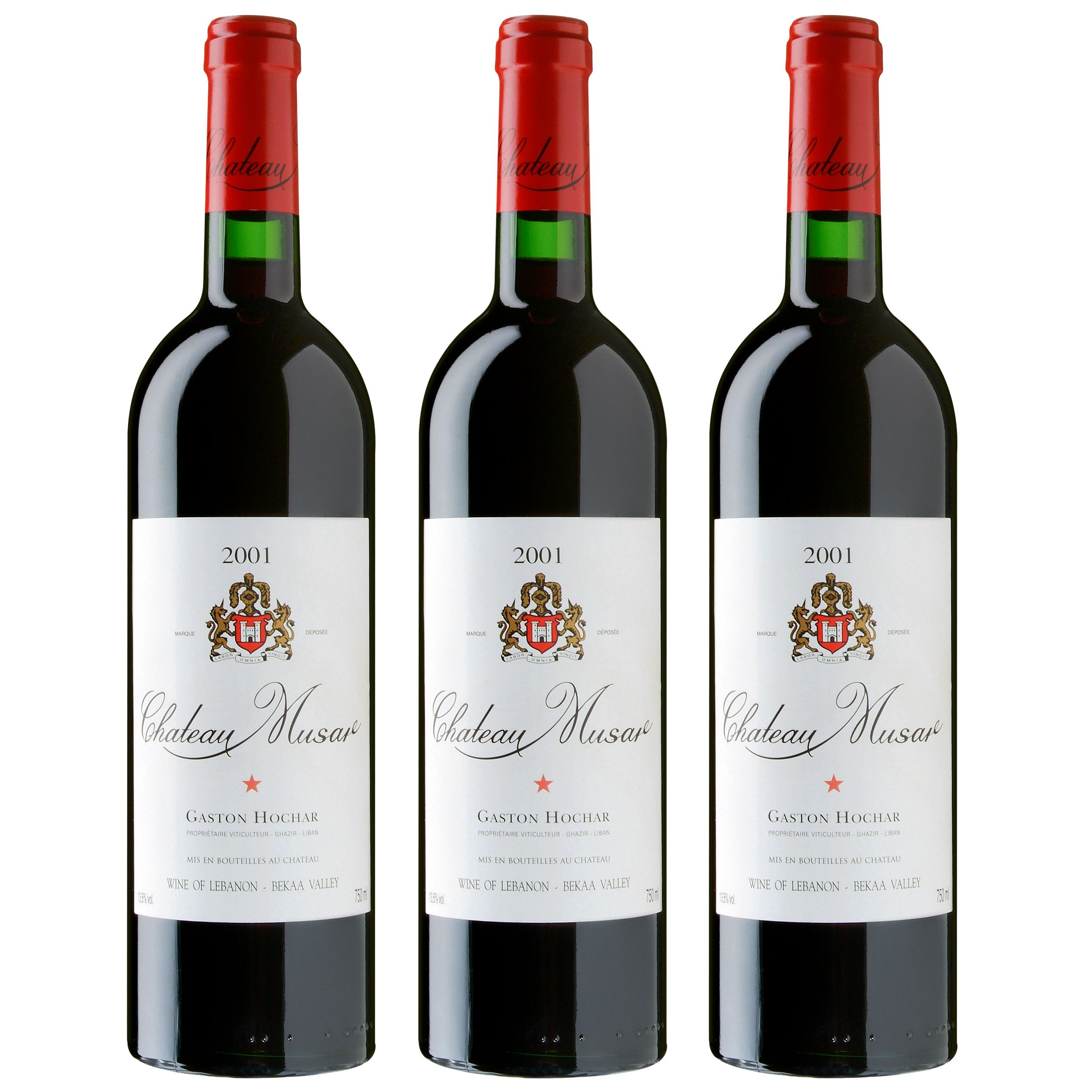 Chateau Musar 2001 Bekaa Valley, Lebanon, Pack of 3