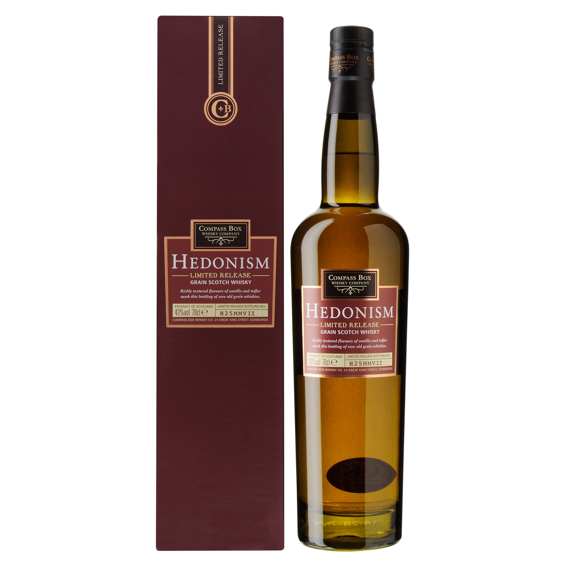 Compass Box Hedonism Scotch Whisky Single Bottle Gift