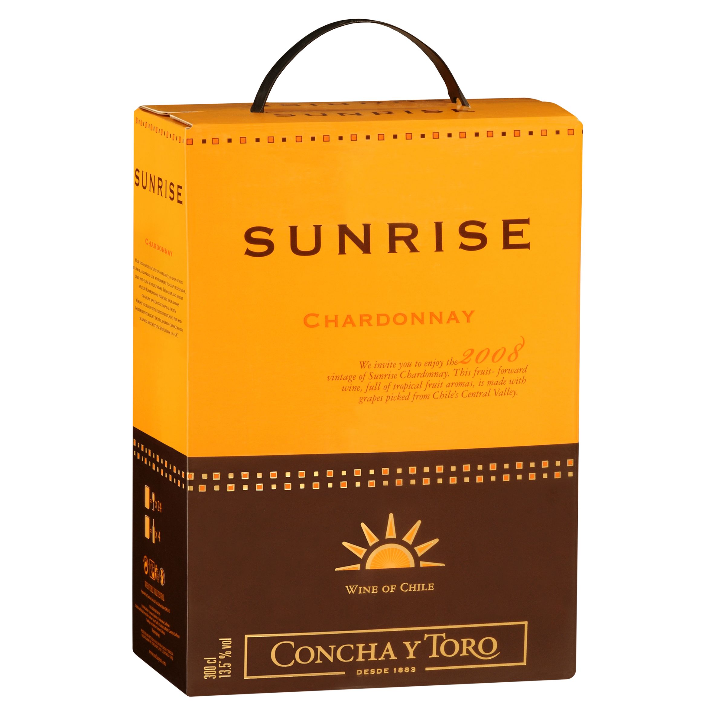 Concha y Toro Sunrise Chardonnay 2008 Central Valley, Chile 3 Litre Box (Pack of 4)