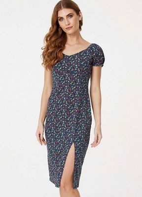 Amara Sateen Scoop Neck Dress with Free Belt