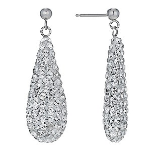 9ct White Gold Double Sided Drop Earrings