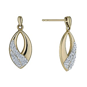 H Samuel Sterling Silver and 9ct Yellow Gold Crystal Drop